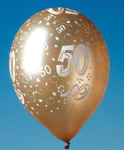 LUFTBALLON 5 Stück Luftballons GOLDENE HOCHZEIT "50" Jubiläum