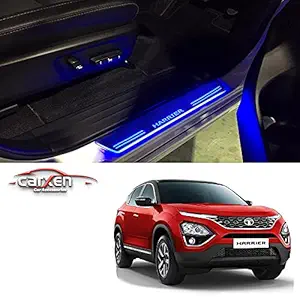 Carxen Car Accessories Door Foot Step Led Sill Plate for TATA Harrier (Set of 4PCS, Blue)