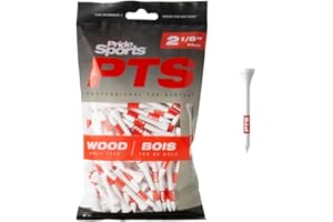 PRIDE GOLF TEE Weißes Kurz-T-Shirt, 120 Stück, 5,4 cm, 100% natürliches Hartholz