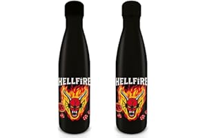 Pyramid International Stranger Things - Borraccia in metallo con design di Hellfire Club, 540 ml, prodotto ufficiale
