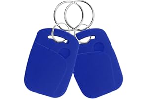FTSTech 10pcs Porte-clés RFID Double Fréquence 125KHz et 13,56MHz 2-en-1 Porte-clés Composite UID Réinscriptible Utilisé pour Copier/Cloner des Clés/Cartes (Bleu)