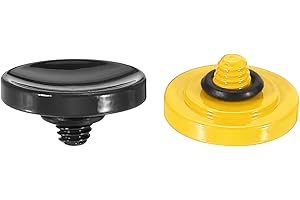 PATIKIL 2 Stück Kamera-Auslöserknopf Metall Auslöseknopf Reine Kupfer Kamera Auslöser Konkav Schwarz Gelb