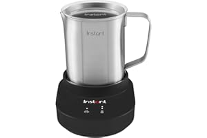 Instant Pot Milk Frother Station, Electric Foam, Hot and Cold Frothed Milk, Ideal for Lattes, Flat Whites, Matcha, Hot Chocolate and Milkshakes - Stainless Steel 500ml, Black