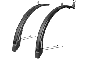 POLISPORT 8624000001 - Garde-Boue Avant et arrière, Expander Cross 65 mm, 2 pièces universelles Extensibles pour vélos avec Roues de 26'' à 29'' de Couleur Noir