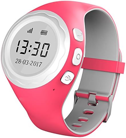 Pingonaut Kidswatch – GPS phone-watch for kids, SOS smartwatch with geolocation, tracking &amp; mobile phone – application for iPhone &amp; Android, Raspberry Pink