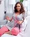 Maternity nursing 100% cotton 2-peace Pyjama Set (S, Apricot with flowers)