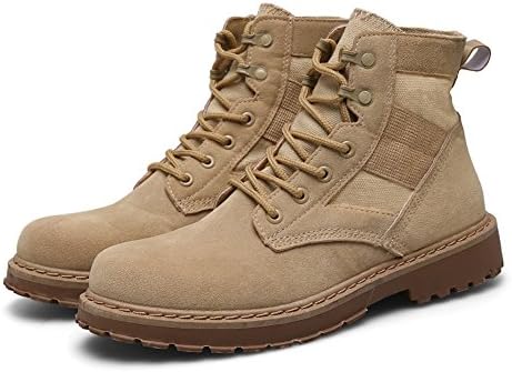 HONGANG Men's Military Patrol Work Hiking Desert Army Non-Slip Shock Absorption Lightweight Breathable Safety Style Martin Boots Casual Shoes
