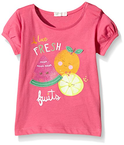 United Colors of Benetton Baby-Girls 3BL3MM195 Short Sleeve T-Shirt, Pink (Bright Pink), 0-3 Months (Manufacturer Size:56 1-3 Months)
