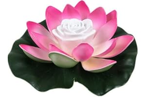 AOLI Lampe solaire flottante à LED en forme de fleur de lotus pour étang, piscine, jardin (rose)
