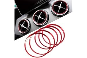 AUTOZOCO - Anneau décoratif sortie d'air de voiture compatible avec Mercedes - Sortie d'air avec couleur - Pack anneaux - anneaux personnalisés - couleur rouge