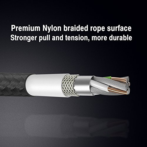 Holigoo USB Typ C Kabel, 2M Nylon umgeflochtenes USB 3.0 Schnelle Aufladung USB C Cable Ladekabel und Datenkabel USB C auf USB 3.0 für MacBook Pro , samsung galaxy s8 , Huawei Mate 10 P9 P10, One Plus 2/3, Nokia N1, Google ChromeBook Pixel, Nexus 6P/5X (6.6ft Grau) - 3
