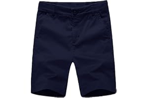 BASADINA Jungen Shorts Baumwolle Chino Shorts ausgestattet mit verstellbarer Taille Hose Kinder Sommerkleidung 4-14 Jahre