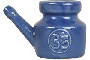 Kopinma Neti Pot nässköljkanna för näsrengöring och nässköljning, Neti Lota, 350 ml yoga nässköljkruka av keramik, neti-ben f
