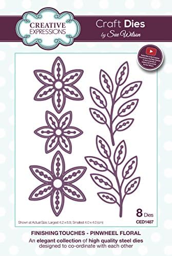 Sue Wilson Finishing Touches Collection Pinwheel Floral Craft Die, Metal, Silver, 25 x 16 x 0.8 cm