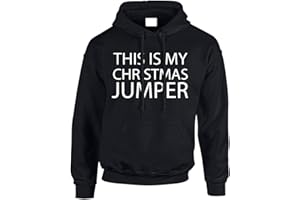 Gift Hub This Is My Christmas Jumper Slogan Hoodie,Christmas Funny Xmas Sweatshirt Jumper Pullover Gift Present Unisex Kids And Adult Sleeve Hoody Xmas Jumper