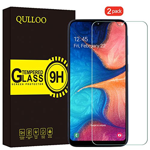 QULLOO Protector de Pantalla para Samsung Galaxy A20e Cristal Templado, [9H Dureza] [Alta Definición] Vidrio Templado para Samsung Galaxy A20e - [2 Pack]