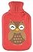 2 Litre Hot Water Bottle with Knitted Animal Design Cover ~ Owl or Fox (Owl)