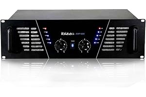 Ibiza Amplificateur sono Dj 2 x 600W Max AMP-800 Noir Numérique 2 canaux 600 watts RCA Compatible avec Guitare, Ukulélé, Violoncelle, Alto, Violon, Mandoline, Contrebasse, Tambour, Accordéon
