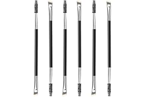 FYACCD 6 sztuk pędzelków do brwi, pędzel do oczu, zagięty pędzelek do brwi, szczotka do brwi i spooli, mini szczotka do rzęs do cieniowania wygiętych brwi