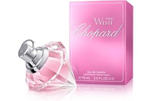 Chopard Pink Wish 75 ml – Eau de Toilette da Donna – Fragranza Fruttata Floreale – Note Radiose di Mandarino, Neroli, Pesca, Ambra e Legno di Sandalo – Flacone in Vetro Trasparente