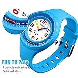 Jungen Mädchen Uhren Armbanduhren, 2018 Ball Spiel am Handgelenk Super Soft Band Student Alter 11-15 7-10 Armbanduhren Jugendliche Mädchen Jungen Kinder Kinder(Hell Blau)