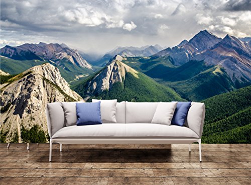 Wall Mural Wallpaper Mountain Range Landscape View in Jasper Wall Print Wall Mural Wall Decal Wall Tapestry