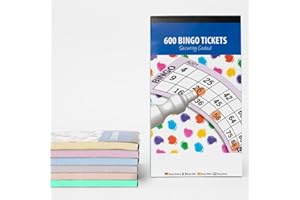 ZOPPER 6 x Jumbo Bingo Tickets 21 x 12cm Book Pad 6 View Security Coded Flyers, Cards, Tombola Book Sheets with Large Clear Jumbo Numbering Bingo Charity Events Prize Lucky Draw Game Cards
