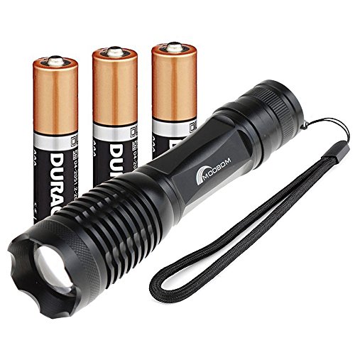 Youpin Taschenlampe, 1800 Lumen, 5 Modi, Schwarz, mit Zoom, XM-L T6, LED, Batterie 18650 - 2