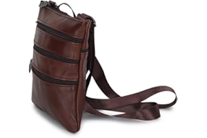 BOGACI Borsello a Spalla Universale Mini da Uomo Ragazzo In Vera Pelle Borsa a Tracolla Capiente Multitasche Tipo Messenger Bag per Ufficio Lavoro Scuola Viaggio Regalo In Offerta