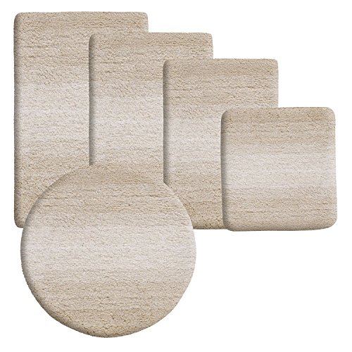 casa pura Tappeto da Bagno Moderno Linea Luxury Sky Ombre | Beige | Morbido | 60x100 cm