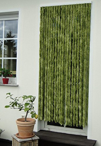 Türvorhang Flauschvorhang Fliegenschutz 90x200 (BxH) unigrün