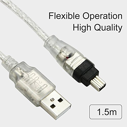 1 5 m USB c  ble de donn  es USB 2 0 m  le vers FireWire IEEE 1394 4-Pin pour DV HDV cam  scope macbook Sony DCR-TRV75E DV