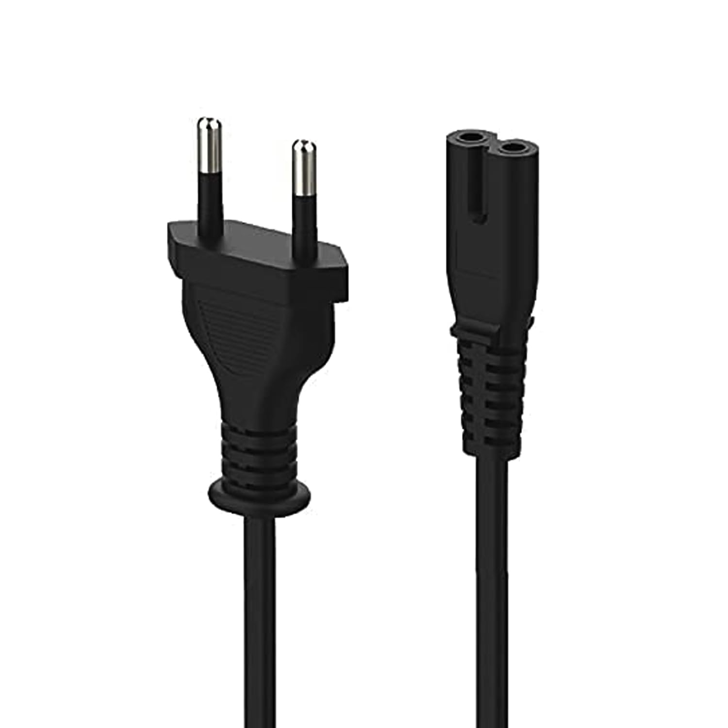 Meshiv 2 Pin Power Cable Cord for Laptop, LED TV, Printer, PC Notebook Computer, Tape Recorder, Camera (4 feet - 1.5 Meter - Black)