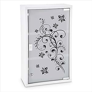 Medizinschrank, Arzneischrank, Medikamentenschrank, weiß mit Aufdruck