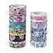 Produktbild Fysless Ultra Strong Pflanzen Blumen Packband Klebeband Paketklebeband,Aufkleber Rainbow Tape Handwerk Paper Band Schreibwaren Geschenk DIY Scrapbooking Klebeband