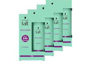 ‎TAFT Schwarzkopf Taft Haarstyling Puder Volumen (4x 10g), Volumen-Haarpuder für voller aussehendes Haar, für bis zu 50 Anwendungen, veganes, Styling-Puder