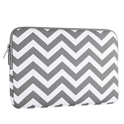 MOSISO Chevron Stil Canvas Gewebe Hülle Laptop Sleeve Tasche Beutel nur für neues MacBook 12 Zoll mit Retina Display mit einem kleinen Fall, Grau - 2