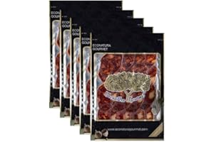 ECONATURA GOURMET Chorizo Ibérico de Bellota. Embutidos ibéricos. Chorizo Ibérico Salamanca (Guijuelo). Chorizo Ibérico loncheado envasado al vacío. Contiene 5 sobres x 80 grs (400grs.).