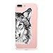 Produktbild iPhone 7 Plus Hülle iPhone 8 Plus Hülle Caler Weiche flexible Silikon Handy Hülle Transparente Ultra Slim Gel TPU dünne stoßfeste Tasche Etui Schutzhülle in Premium Qualität Case Cover für Dein Smartphone iPhone7 Plus iPhone 8 Plus (WOLF 2)