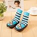Moolecole Baby Boys Girls Moccasins Socks Toddler Socks Kids Antiskid Stockings Baby Shoes Slippers Infant Socks Non-skid Floor Socks Striped Car Boy 17cm