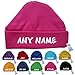 Personalised Newborn Baby Beanie Hat s (HOT PINK) - Soft 100% Cotton headwear New Baby Grow Boy Clothing Girl Cute Mum Dad Mummy Daddy Custom Parent Birth Gift bib Present by Fonfella
