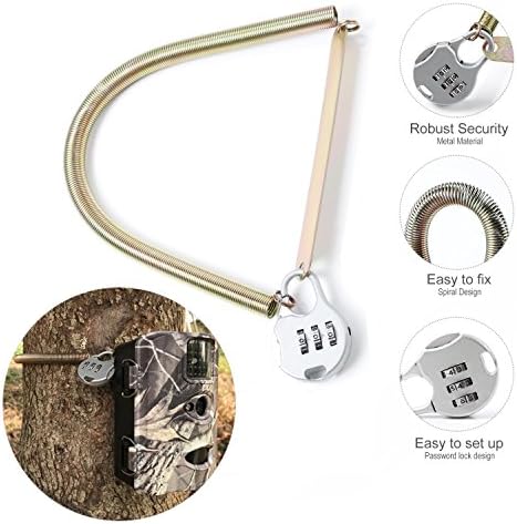 ARTITAN Trail Camera Cable lock 1.5m Adjustable Metal Cable with Password Pin Code Protection for Wildlife Game Cam