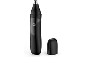 SESATOOK Tondeuse pour les poils de nez, rechargeable, professionnelle, sans douleur, pour les oreilles et les sourcils, avec des lames à double tranchant (Noir)