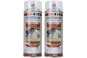 SPECTRUM Vernis Transparent lot de 2 Vaporisateur bombes spray Aérosol 2x400ml Bois,Métal,Plastique