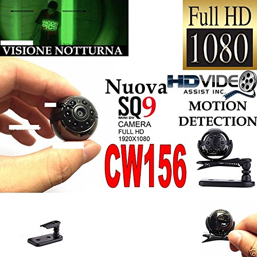 TELECAMERA SPIA MICROCAMERA INFRAROSSI FULL HD NASCOSTA NIGHT VISION MINI SQ9 CW156