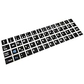 T&uuml;rk&ccedil;e Klavye Etiketi, T&uuml;rk&ccedil;e Q Klavye Sticker | Laptop ve PC Uyumlu, Kolay Uygulama, Tam Klavye Seti, Siyah Arka Plan, &Ccedil;ift 