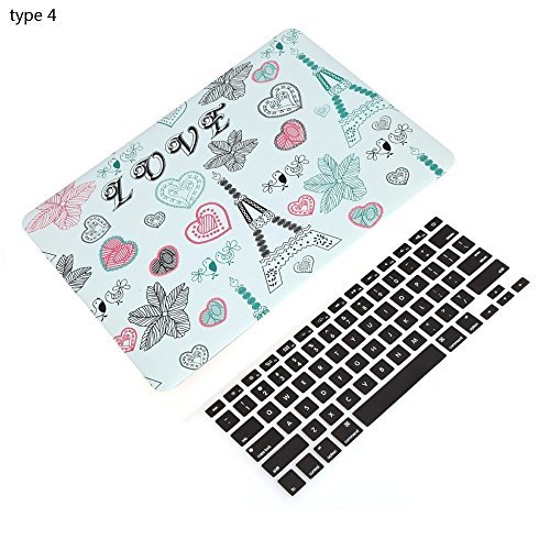 Print Plastic with Air Keyboard Hard Case Cover for 13   Macbook