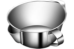 VALINK Oil Fat Separator Bowl, Stainless Steel Gravy Separator Bowl with Handle, Multi-use Grease Oiler Filter Strainer,Oil Strainers Soup Bowl, Grease Oiler Filter Colanders, Kitchen Cooking Tool