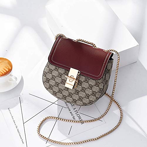 Preisvergleich Produktbild XMY Kette kleine Tasche Wilde Mode Mini Crossbody Tasche, Sauce rot