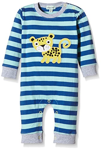 Lilly & Sid Baby-Boys Leopard Frank Playsuit 0-3 Months Romper, Blue